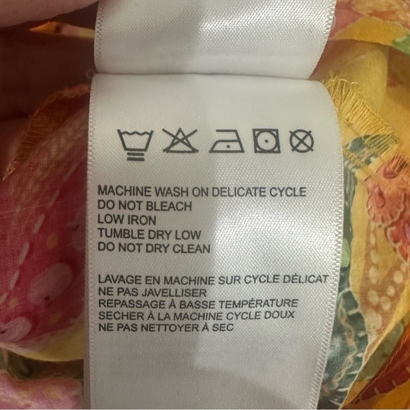 Farm Rio Macaw Bloom Matching Set Shirt Pants Yellow Pink Floral Animal Print - Picture 13 of 14